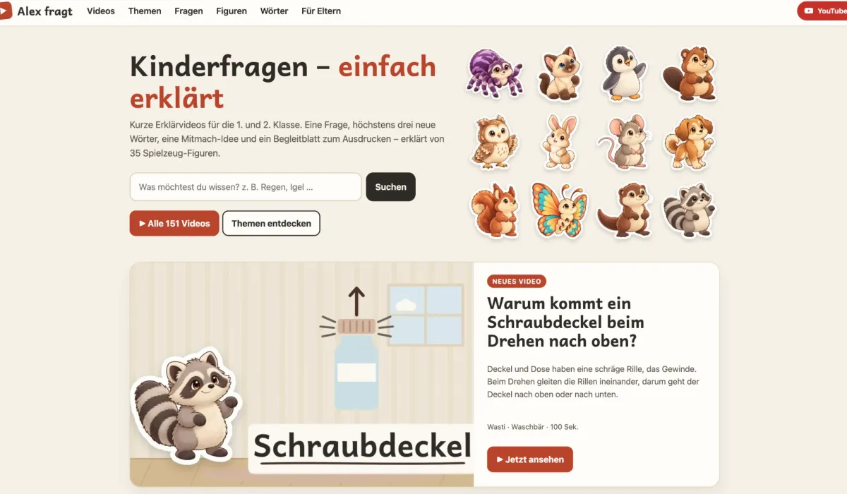 Screenshot Alex fragt