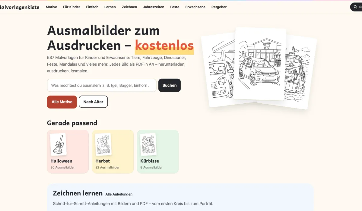 Screenshot Malvorlagenkiste