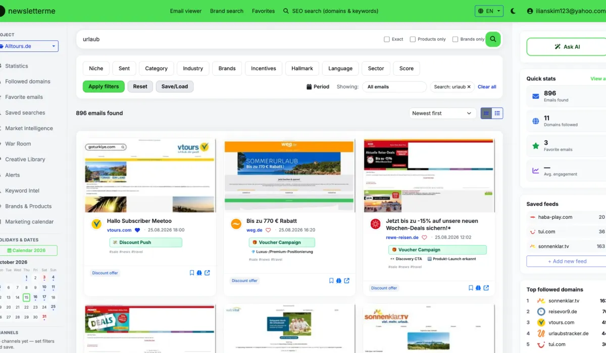 Screenshot newsletterme